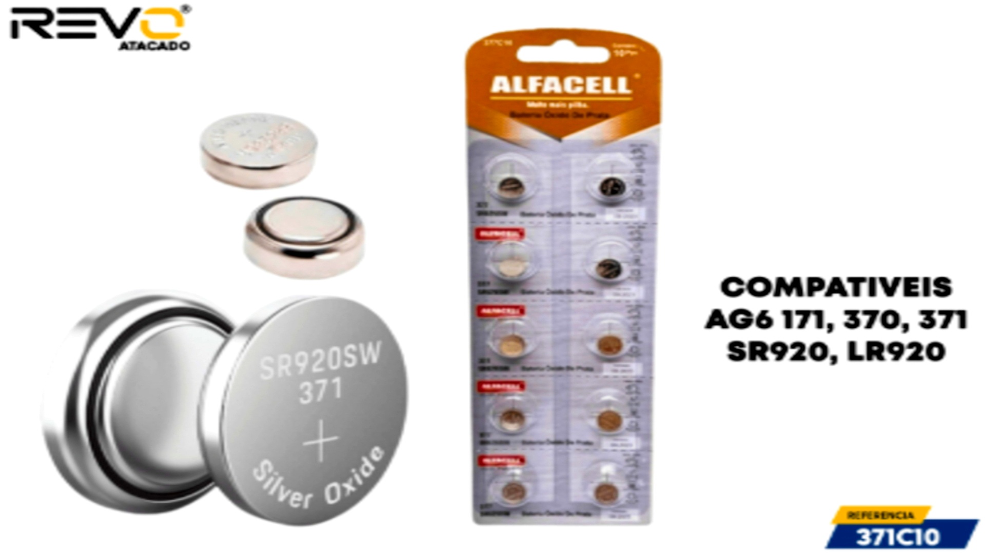 9.1 BATERIA 371 ALCALINA CARTELA C/10 - 371C10