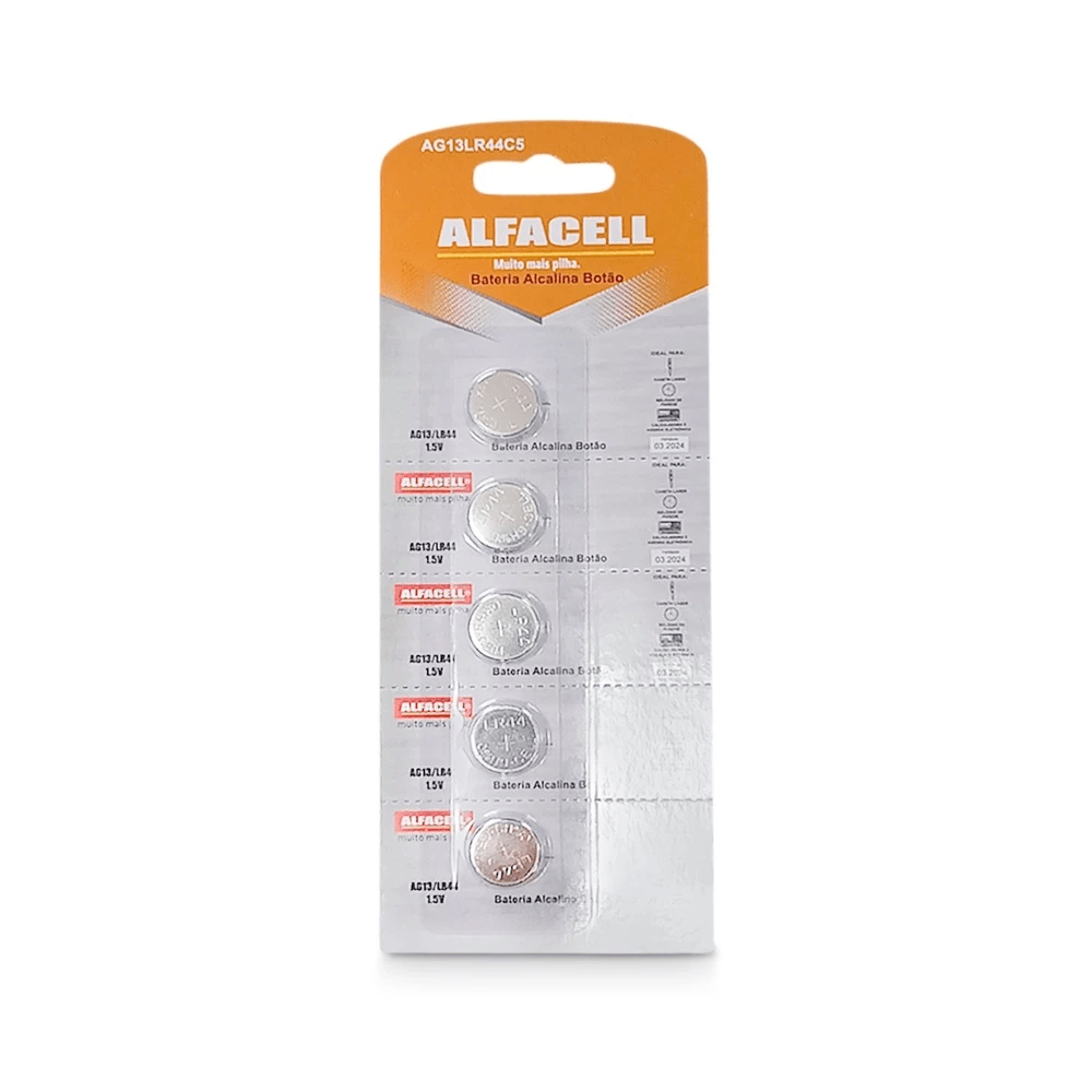 9.1 BATERIA AG13 ALCALINA CARTELA C/5 - AG13/LR44C5