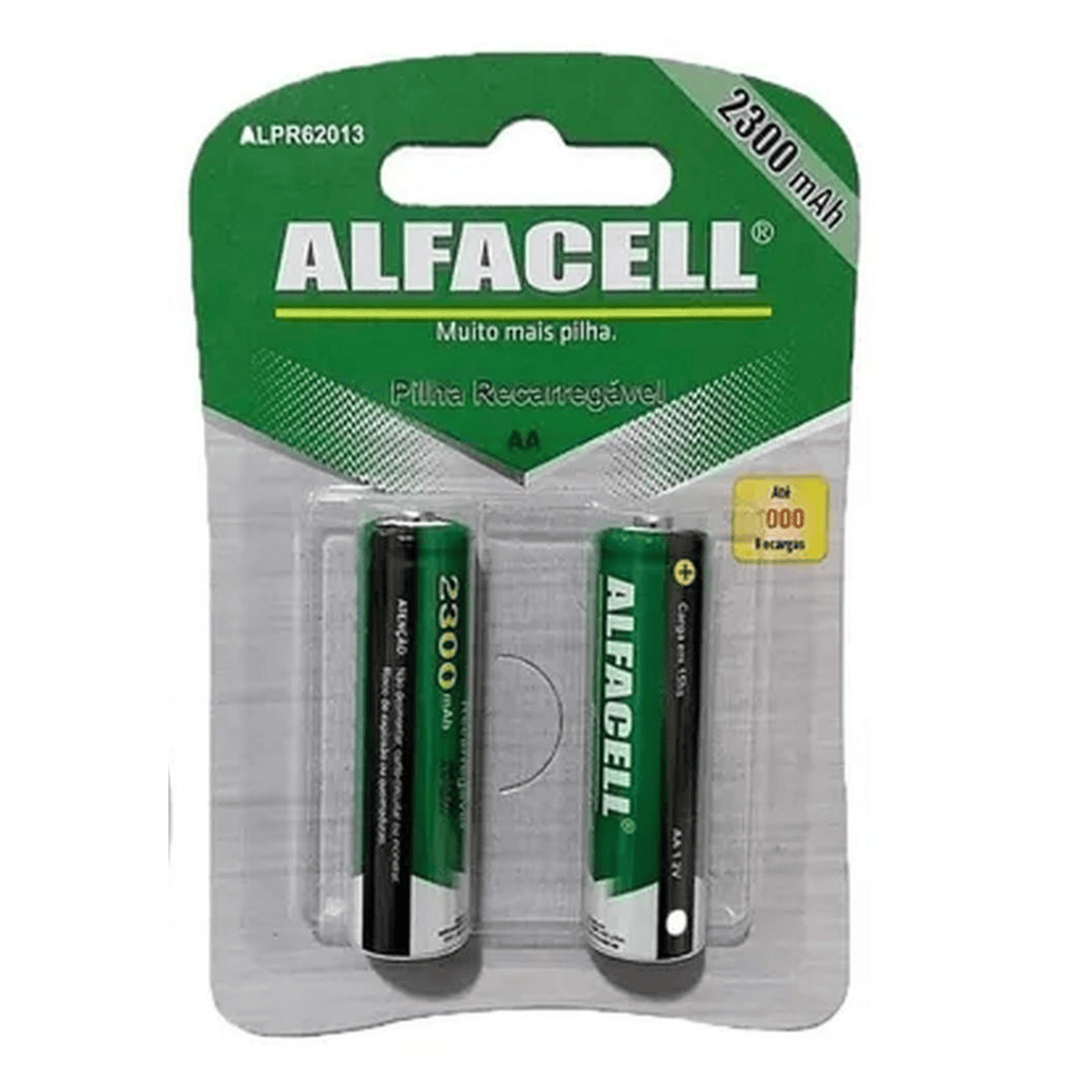 Pilha AA Recarreg 2.300mAh Alfacell | ALPR62013