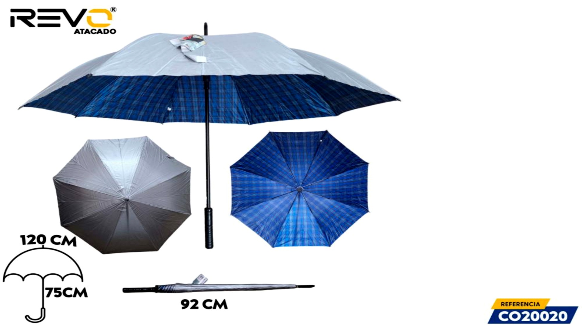 Guarda Chuva Xadrez Reto Com Blackout | CO20020