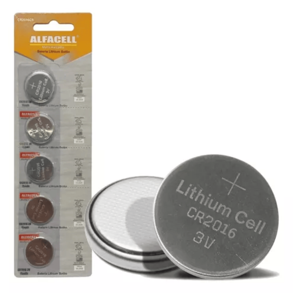 Bateria Alcalina Cartela Com 5 Alfacell | CR2016C5