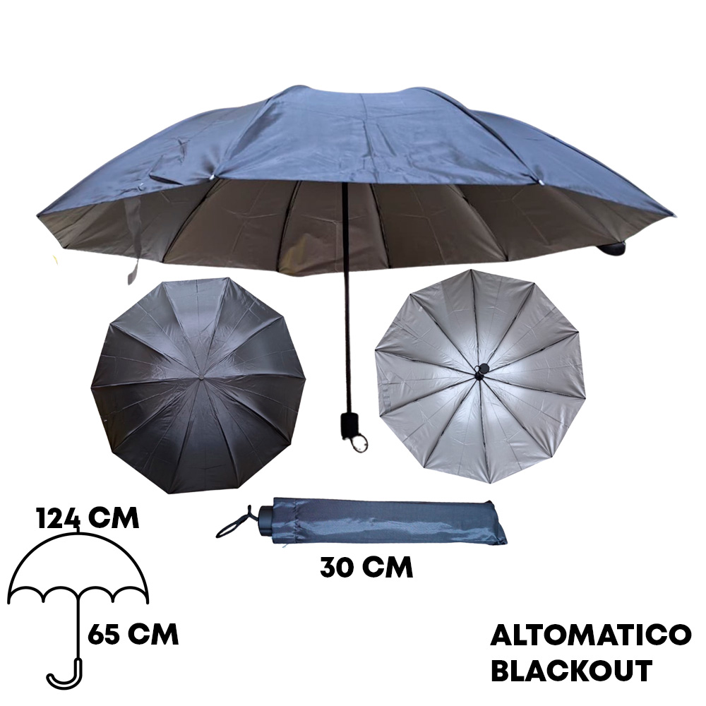 Sombrinha Dobravel Preta Blackout Risovit | F3750N