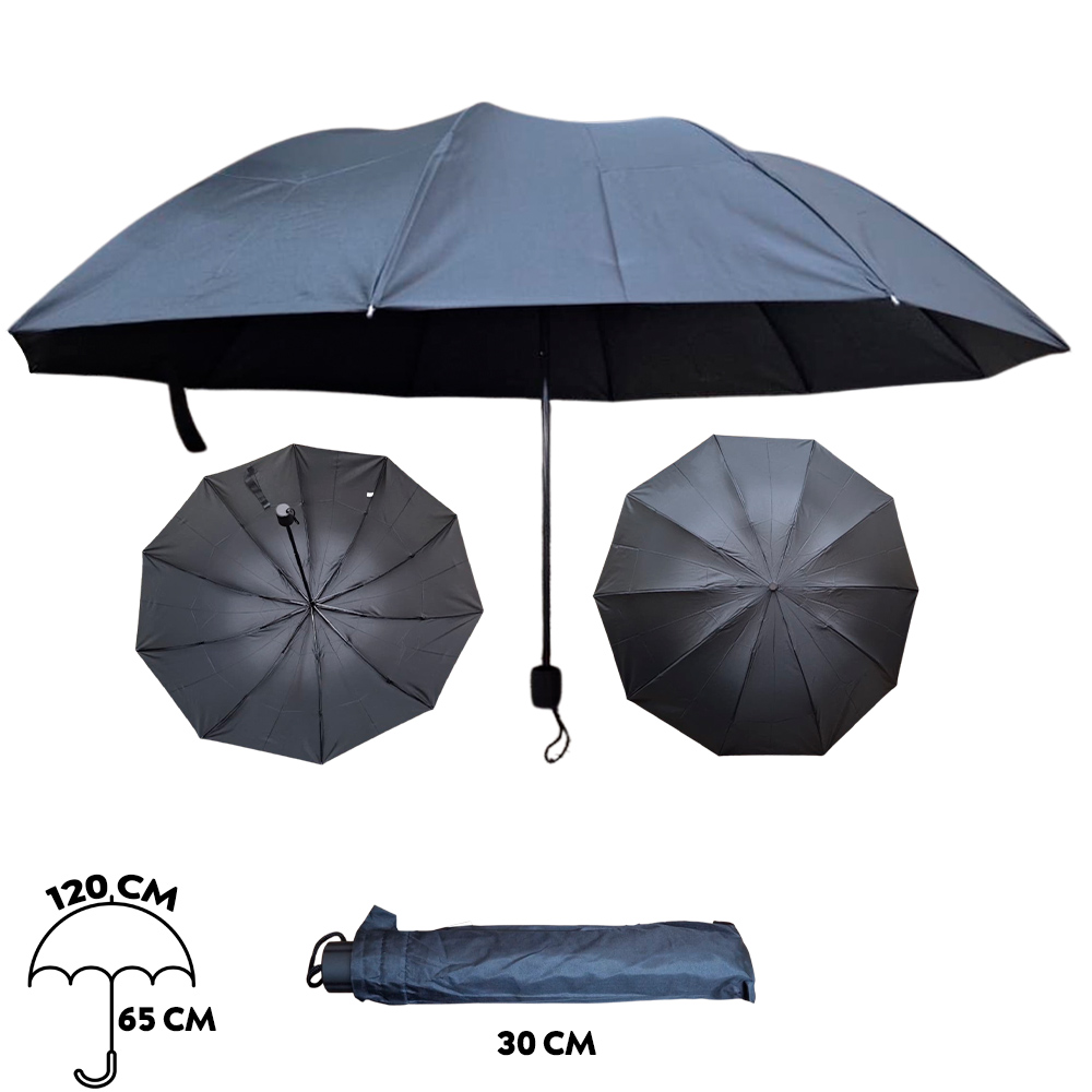 Sombrinha Dobravel Grande Preta | FDC3755