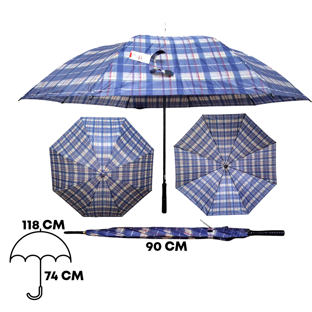 Guarda Chuva Xadrez Cabo Reto | G1223A-3