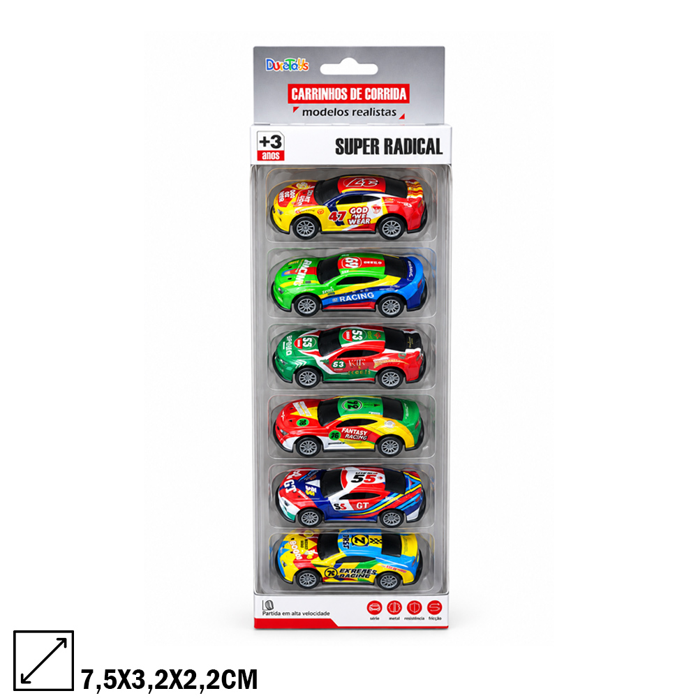 6.1 KIT CARRINHOS DE METAL C/ 6 PEÇAS - DT10197