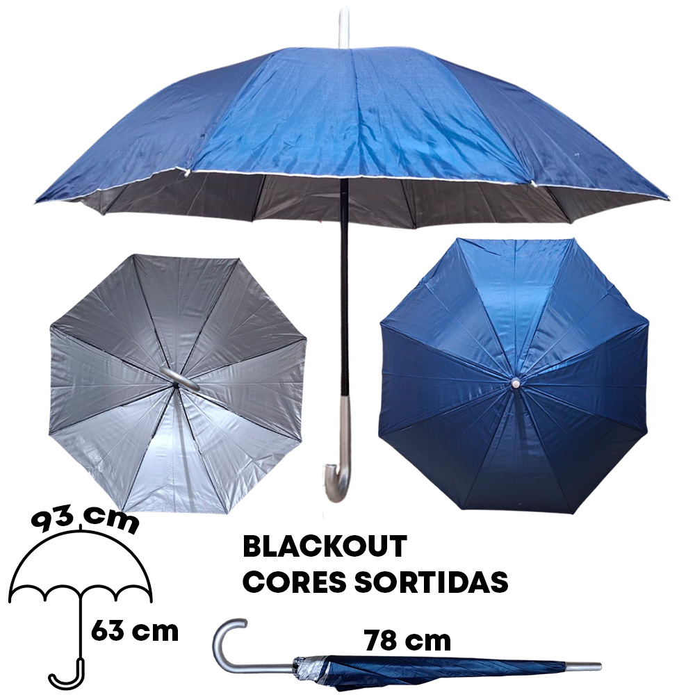 5.1 GUARDA CHUVA CURVO LISO BLACKOUT - SBR007