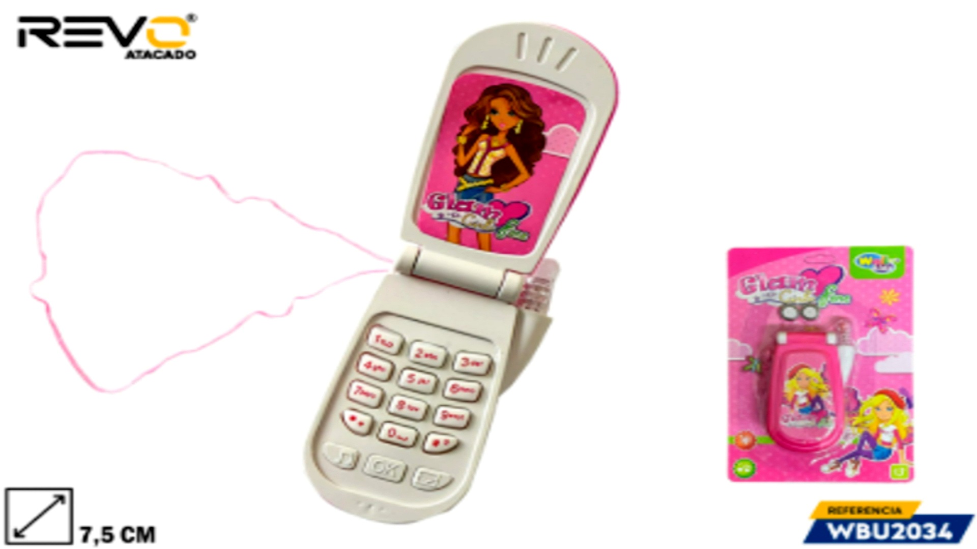 Celular Com Luz E Som Glam Girls Wellmix | WBU2034